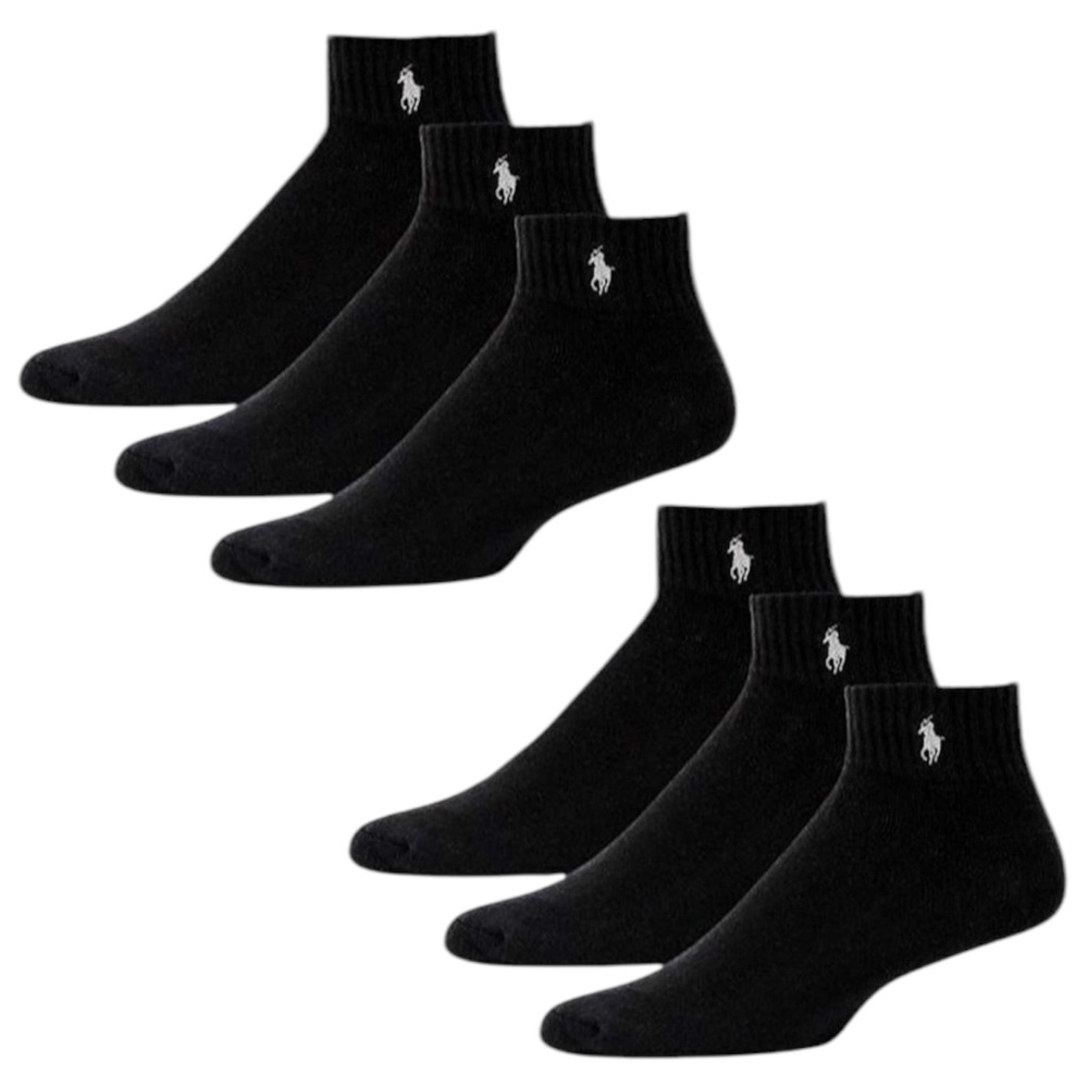 POLO RALPH LAUREN mens Athletic Performance Cotton Ankle Socks - 6pk Size 6-12